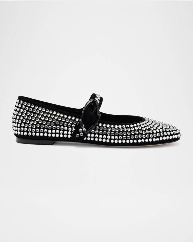 Verona Crystal Mary Jane Ballerina Flats